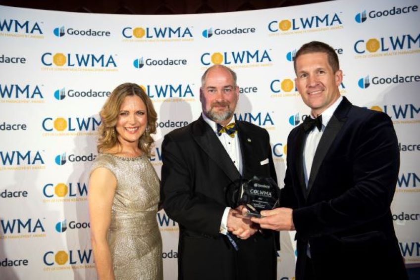 Sean Taylor collecting COLWMA award.jpg